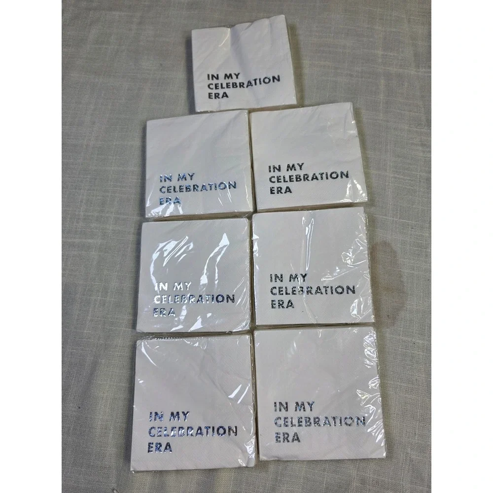Spritz In My Celebration Era Beverage Napkins White Holographic 7 Pack 210 Count